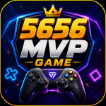 5656MVP Game featured image with bold golden logo, modern gaming controller, and vibrant blue and purple neon gaming background.