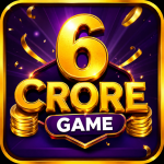 6Crore Game featured image with a gold 3D logo on a purple background, designed as a modern gaming app icon.