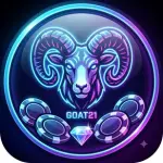 GOAT21 Game homepage banner featuring a female character and colorful gaming theme