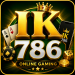 IK 786 featured logo with gold crown, playing cards, dice, and gaming-themed design.