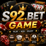 S92.BET Game featured logo with casino-themed gaming elements on a dark background.