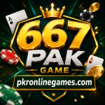 667PAK Game featured image with a gold 667 PAK logo, gaming-themed design, and pkronlinegames.com text in the center.
