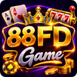 88FD Game featured image with gold 3D lettering, crown, playing cards, coins, and gaming themed graphics.