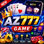 AZ777 Game featured image with a colorful mobile gaming design, cards, chips, and bold AZ777 Game branding.