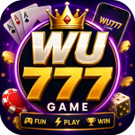 WU777 Game featured image with gold 777 logo, gaming cards, chips, dice, and smartphone.
